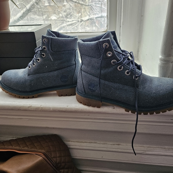 BOYS TIMBERLAND DENIM BOOTS "SOLD" - Picture 1 of 3